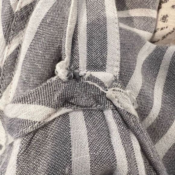 Rails Brooklyn Linen Blend Grey and White Striped Cropped Jumpsuit Size S - Picture 7 of 11